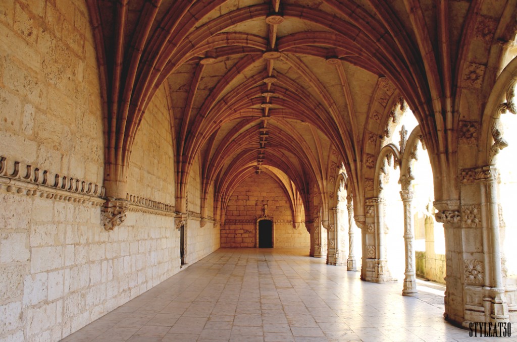Cloister at the Jeronimos Monastery, Lisbon, Portugal