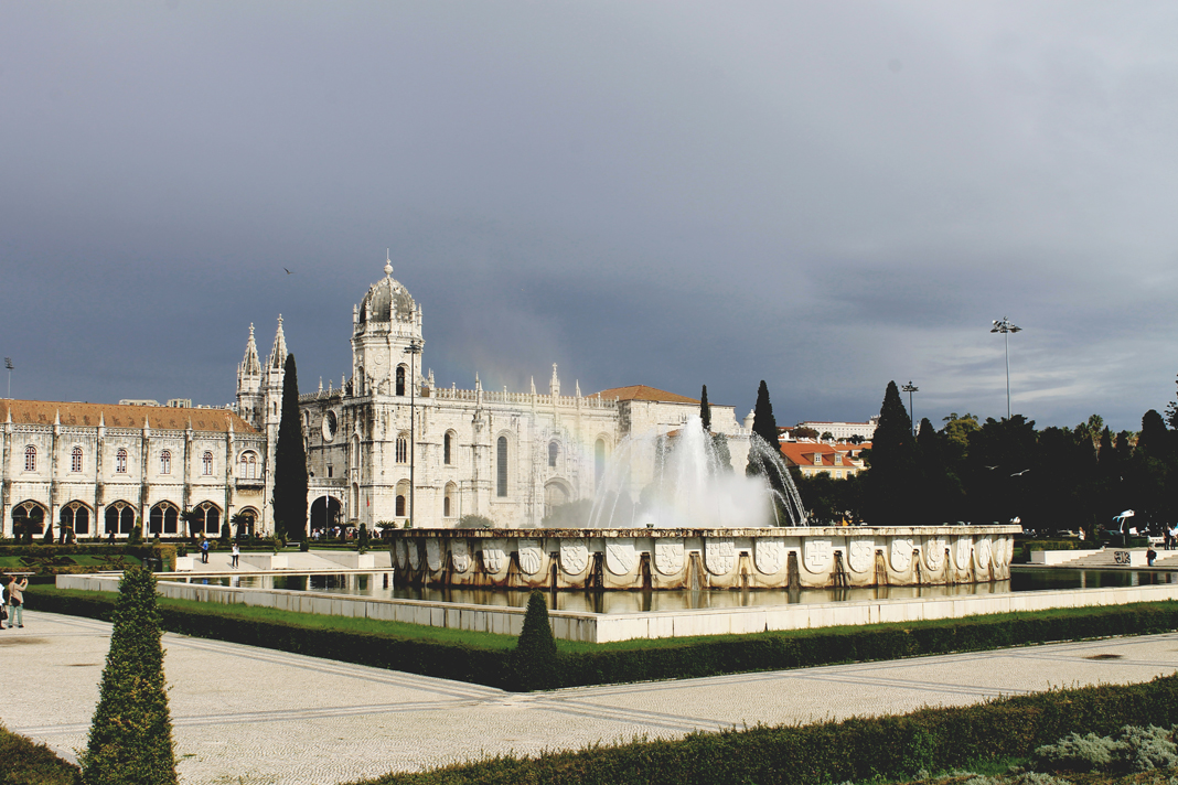 Fountain in Front of Jeronimos Monastery, Lisbon, Portugal